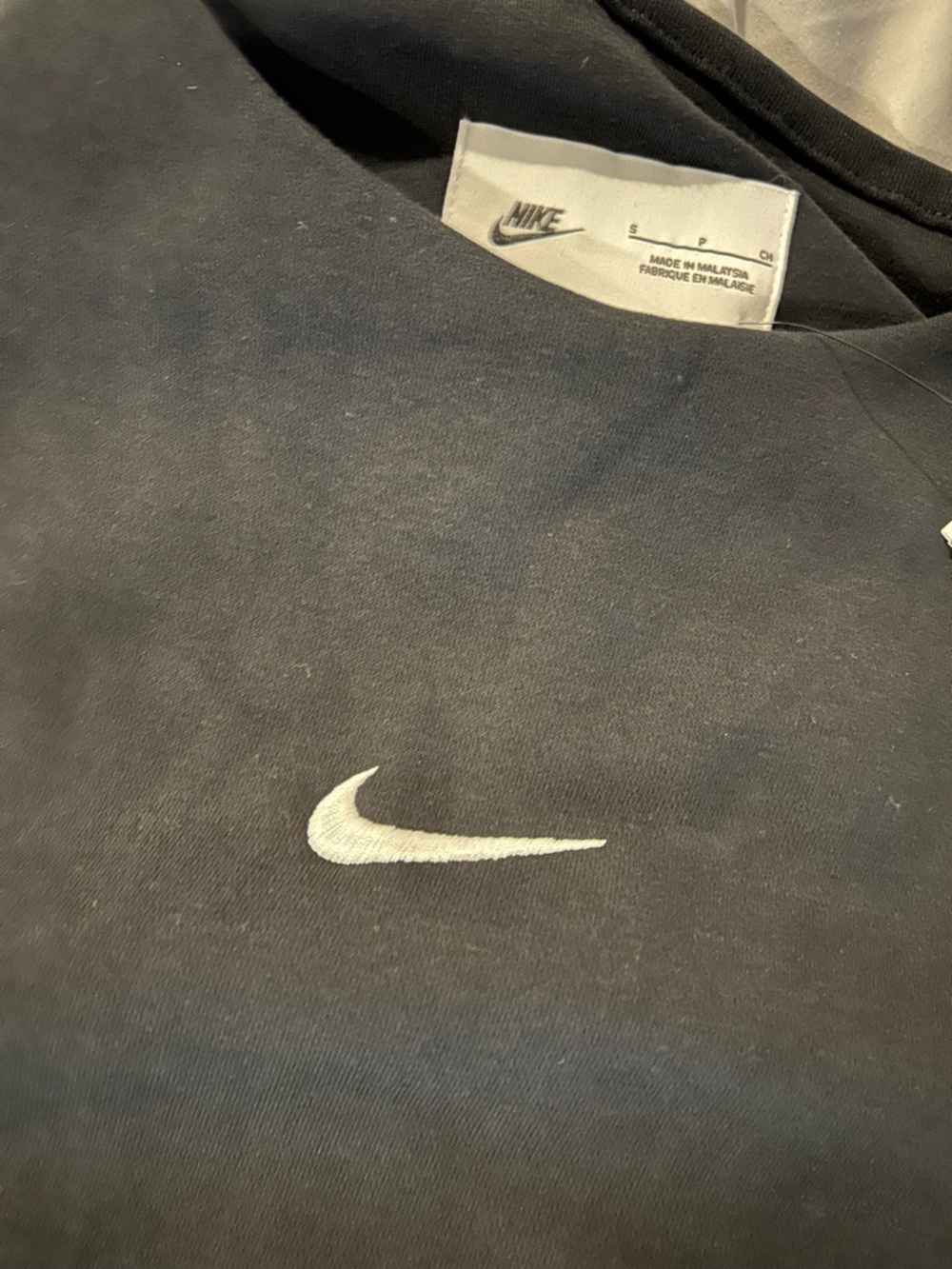 Nike Black Sweatshirt oversized with White Swoosh (NWT)